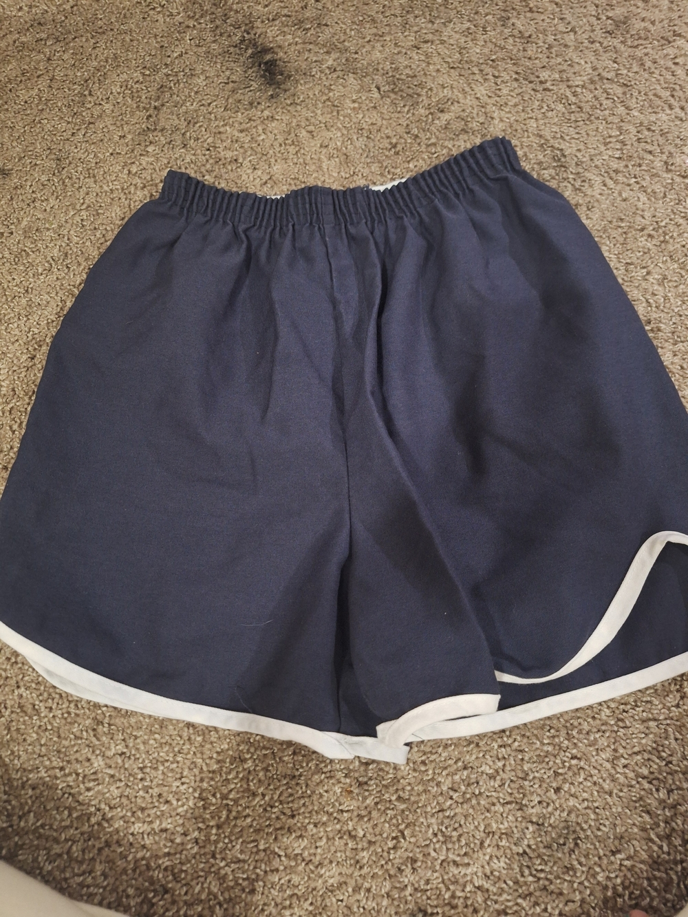 Men's Navy Athletic Shorts with White Trim - Classic Performance